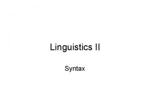 Syntax rules
