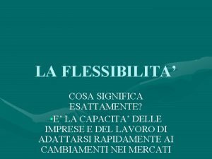 Flessibilità numerica