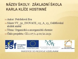 NZEV KOLY ZKLADN KOLA KARLA KLE HOSTINN Autor