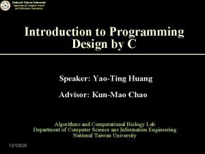 National Taiwan University Department of Computer Science and
