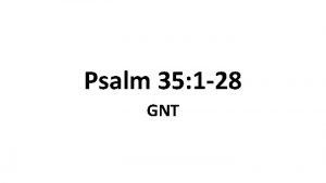 Psalm 35 gnt