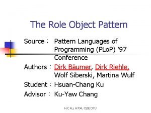 Role object pattern