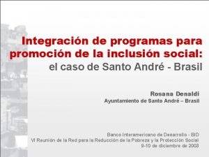 Integracin de programas para promocin de la inclusin