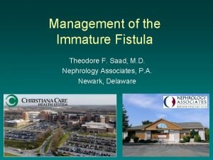 Management of the Immature Fistula Theodore F Saad