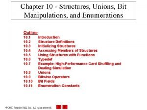 Chapter 10 Structures Unions Bit Manipulations and Enumerations