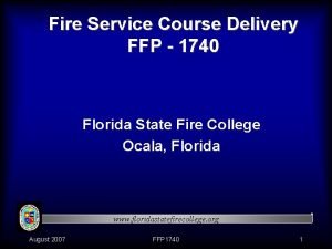 Fire service course delivery