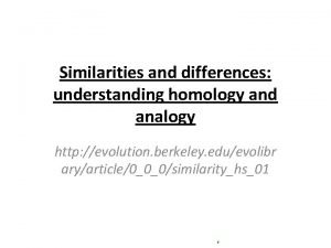 Homology and analogy difference