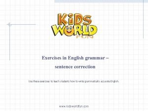 Sentence correction exercises