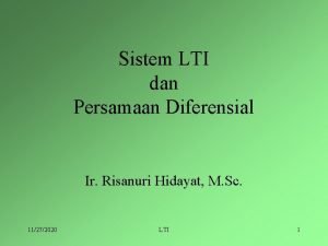 Sistem lti Sistem lti