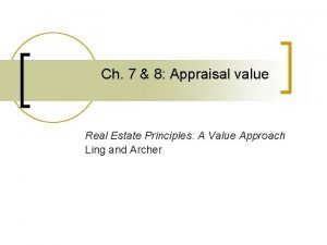 Principles of value in real estate