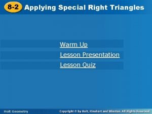 Lesson 8-2 special right triangles