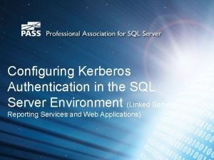 Kerberos delegation sql server