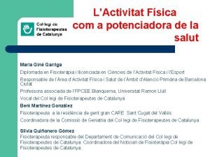 LActivitat Fsica com a potenciadora de la salut