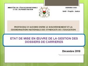 MINISTRE DE LDUCATION NATIONALE ET DE LALPHABTISATION BURKINA