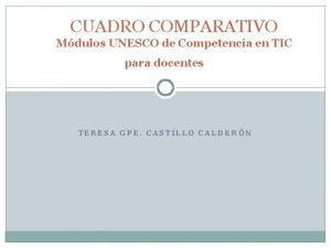 CUADRO COMPARATIVO Mdulos UNESCO de Competencia en TIC