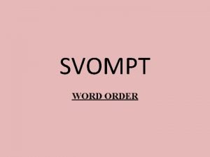 S v o m p t sentence S v o m p t sentence