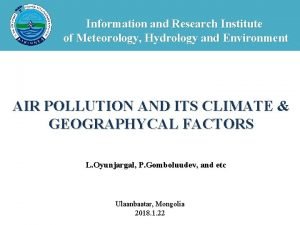 Information and Research Institute of Meteorology Hydrology and