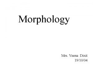 Morphology Mrs Veena Dixit 191004 Saussures Diactomy Paradigmatic