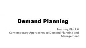 Demand sensing and shaping