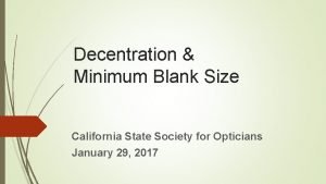 Minimum blank size definition