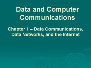Data and computer communication