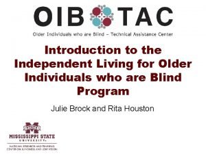 Older individuals who are blind program