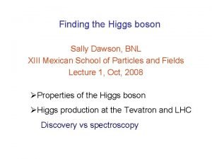 Finding the Higgs boson Sally Dawson BNL XIII