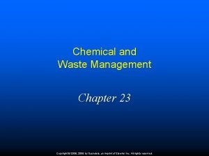 Chemical and waste management chapter 23