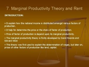 Marginal productivity theory of rent