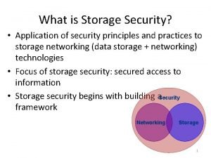 Storage security domains