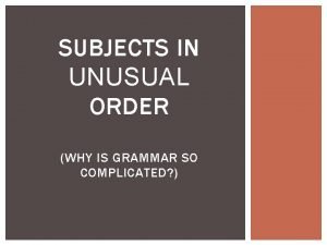 Inverted sentence