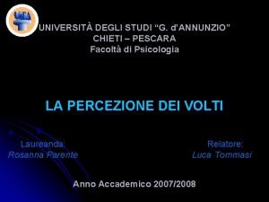 UNIVERSIT DEGLI STUDI G dANNUNZIO CHIETI PESCARA Facolt