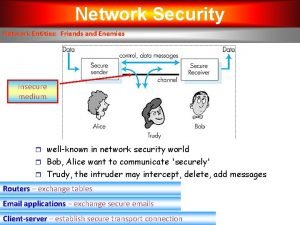 Network Security Network Entities Friends and Enemies Insecure