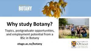 Botany topics for presentation