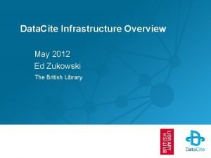 Data Cite Infrastructure Overview May 2012 Ed Zukowski