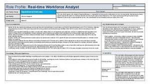 Reference Number Role Profile Realtime Workforce Analyst Job