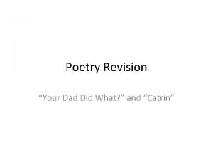 Your dad did what poem analysis