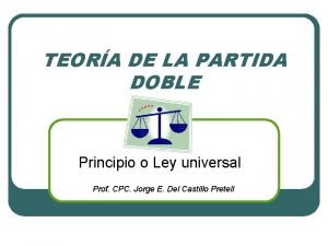 Cual es la ley de la partida doble