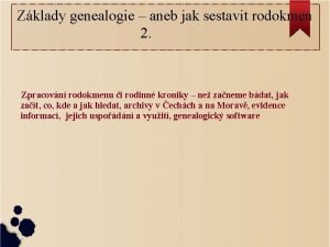 Jak sestavit rodokmen