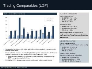 Peer group valuation Peer group valuation
