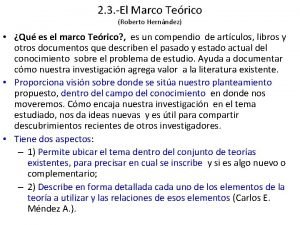 Como hacer el marco teorico