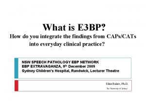 E3bp speech pathology