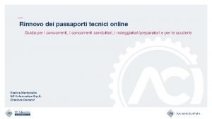 Rinnovo dei passaporti tecnici online Guida per i