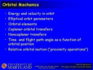 Orbital mechanics equations