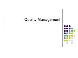 Quality Management Statistical Quality Control Methods Statistical Process