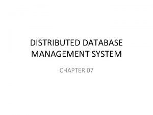 Components of distributed dbms