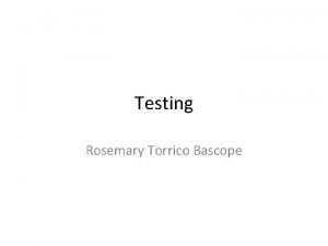 Testing Rosemary Torrico Bascope Software Quality Assurance SQA