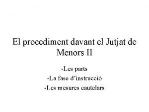 El procediment davant el Jutjat de Menors II