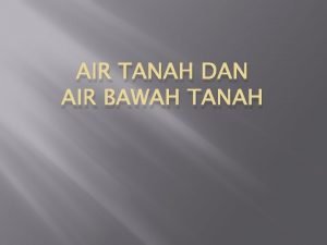 Aliran air bawah tanah