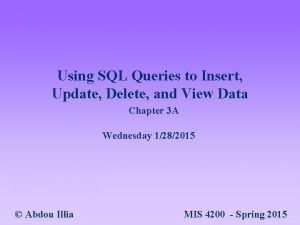 Sql queries for insert update and delete